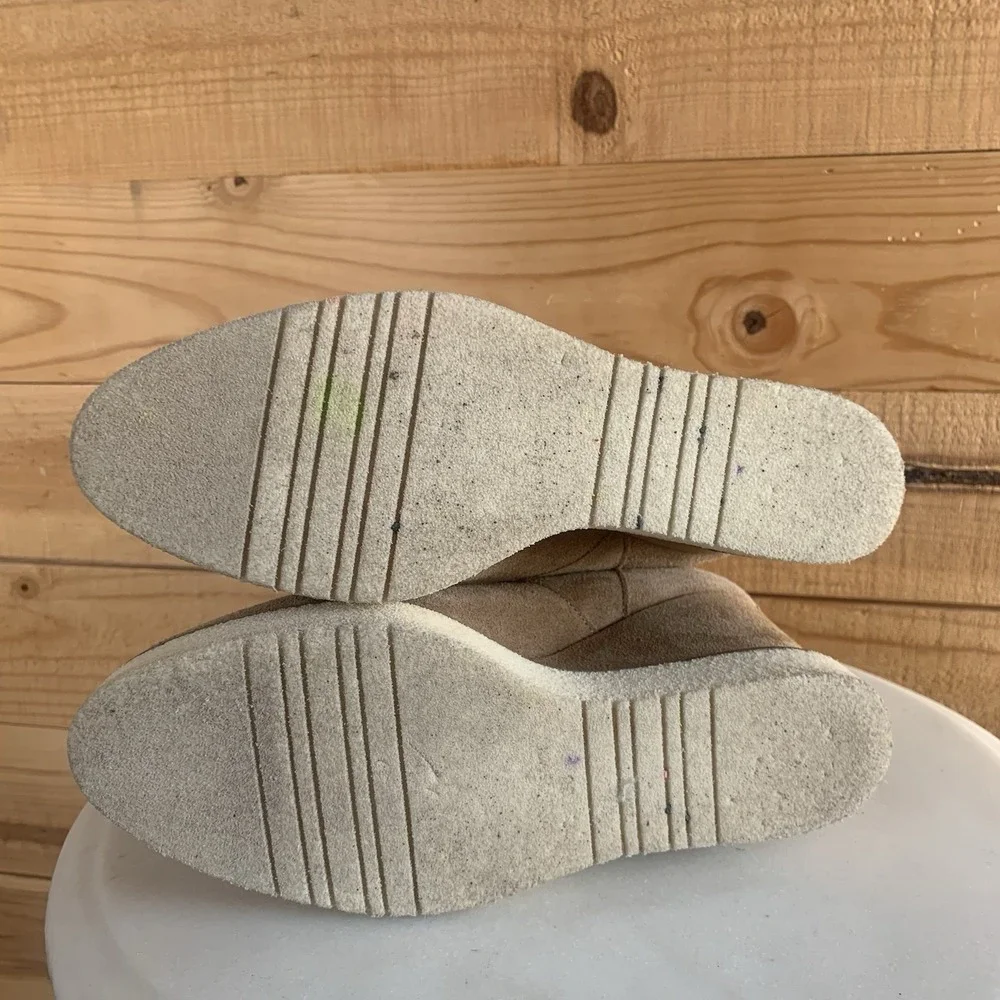 Anthropology Renatta Women's Suede‎ Wedge Chelsea Boots Sz7.5(38) made In Spain